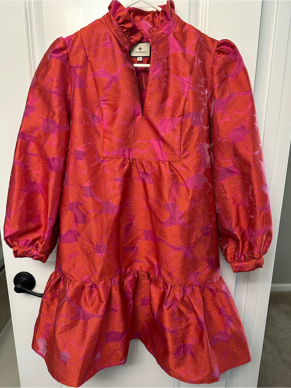 Tuckernuck Red Fil Coupé Palmerston Dress Pink Floral Mini - Size M